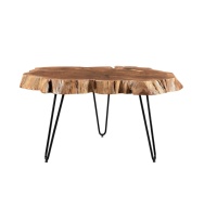 Table basse en bois d'acacia massif, table à thé, table centrale, table d'appoint de forme naturelle