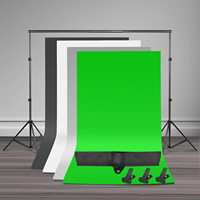 Accessoires de studio photo E-reise Ensemble de studio photo Kit d'éclairage parapluie boîte à lumière LED Support de fond Support de fond Toile de fond 4 couleurs