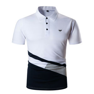 Polo de retales para hombre, camiseta informal de manga corta con bloque de Color, con logotipo personalizado bordado, precios directos de fábrica - Product Image 3