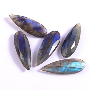 ลาบราดอไรต์ธรรมชาติลูกแพร์ Briolette เหลี่ยมเพชรพลอย,ขนาด15X7มม. สำหรับทำเครื่องประดับ - Product Image 1