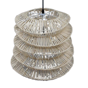 Wave Tower-shaped <b>Rattan</b> <b>Pendant</b> Light, Creative Lighting <b>Pendant</b>, Restaurant Lighting - Product Image 4