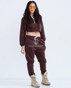 2022 Logo personnalisé femme formation 2 pièces hiver survêtement toile survêtement Vintage brodé motif patchs en gros - Product Image 3