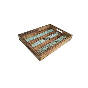 Bandeja de madera Rectangular con acabado personalizado, superventas, bandeja de servicio de catering para té, café, servidor de desayuno, bandeja de madera - Product Image 1