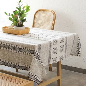 High Quality Linen Organic Cotton Digital Printing Checkered Grid Sustainable <b>Party</b> Kitchen Banquet <b>Table</b> <b>Cloth</b> GOTS Certified - Product Image 3