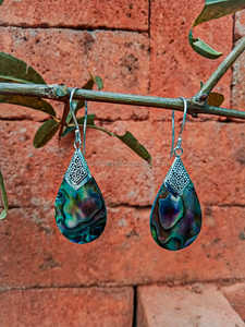 KA-ER012 Abalone <b>Drop</b> <b>Earring</b> with Silver Design <b>Gold</b> Plated Earwire Party Gift for Women and Girls - Product Image 2