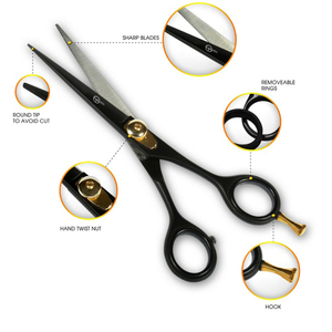 Ensemble de ciseaux de coiffeur 3PRO en acier inoxydable de haute qualité, meilleure lame droite avec pointe pointue pour les tailles de base, outil de beauté et d'amincissement - Product Image 5