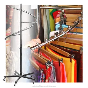 Black high display spiral clothing rack for store