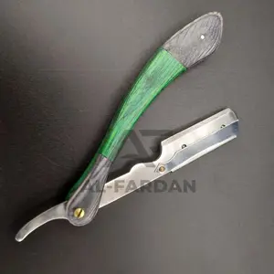 Lame de rasage Shavette turque classique pour hommes Rasoir droit à quantité minimale de commande basse avec logo personnalisé avec manche en bois - Product Image 1
