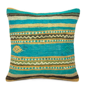 มือทอตุรกีเก่า Kilim พรมเบาะ-ปลอกหมอน - Product Image 1