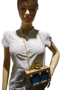 Bolso de mano de lujo para mujer, bolso de mano con estilo de cuero genuino, decoración geométrica con borlas, bolsos para uso en bodas, venta al por mayor - Product Image 6