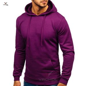 Venta al por mayor personalizado hombres pulóver sudaderas con capucha básico liso teñido polar algodón tejido bordado Technics Anti-Shrink básico - Product Image 2