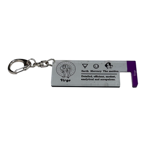 Support de téléphone personnalisé en acrylique avec porte-clés, motif Signe Astrologique Vierge, support de téléphone personnalisé - Product Image 2