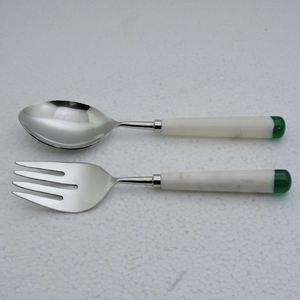 Poignée ronde en pierre de marbre en résine et acier inoxydable Serveur à salade accessoires de cuisine gadgets de cuisine - Product Image 5