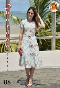 Vestido camisero informal a la moda para verano, Túnica Sexy sin mangas, con estampado de forro, 2021 - Product Image 6