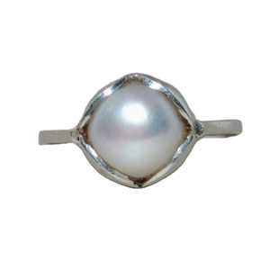 Top Grade 100% Natural Stone <b>Pearl</b> Rings Handmade with 925 Sterling Silver Religious Style <b>Jewelry</b> - Product Image 1