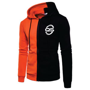 Custom logo plain split 2 tone colour block cut and sew sweatshirts two different multi color block hoodies - Product Image 6