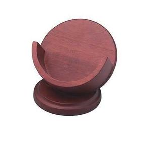 Posavasos de madera con Mango de alta calidad, posavasos redondo marrón brillante con caja de trabajo de latón para tazas y café - Product Image 4