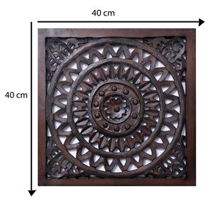 Panneau suspendu mural en bois, cadre décoratif pour salon 16x16 pouces, 2 pièces - Product Image 1
