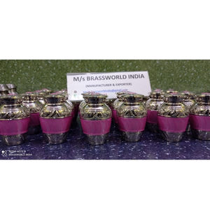 Souvenirs violets entièrement gravés en laiton, fournitures d'enterrement d'urne de crémation, brasworld inde - Product Image 1