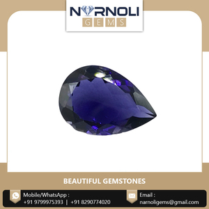Piedras Preciosas Sueltas de Iolita Natural con Corte Pera de 14x10 mm, Cristales de Zafiro de Agua Violeta Intenso Facetados, Paquete para Monturas de Garras Personalizadas - Product Image 5