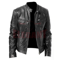 Vestes en cuir hommes col montant en cuir véritable hommes moto veste en cuir Casual Slim hommes marque vêtements