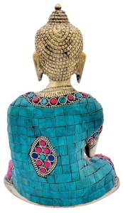 Artesanía Nirmala, Estatua de Buda Meditando en Latón, Arte Religioso, Hecha a Mano en Rajasthan, para Ocasiones Religiosas - Product Image 3