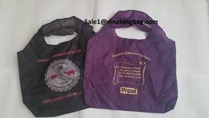 100% Recycled Polyester Woven <b>Shopping</b> <b>Bag</b> <b>Foldable</b> and Handled with Heat Transfer Printing for Packaging in Vietnam - Product Image 4