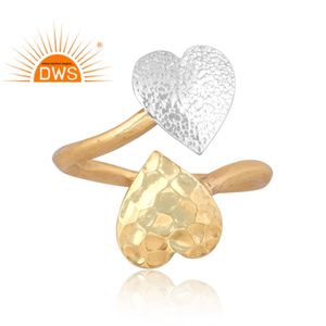 แหวนทองชุบดีไซน์รูปหัวใจทันสมัยปี 2026 สำหรับแหวนออกแบบเอง ผู้ผลิตเครื่องประดับแฟชั่น - Product Image 2