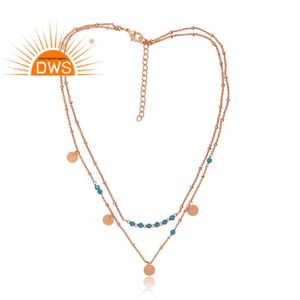 Collar con colgante de cadena doble para mujer, Gema Natural de neón, de último diseño, fabricante de joyería - Product Image 2