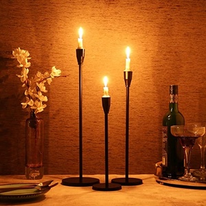 Customisable metal <b>black</b> <b>candle</b> holders set of 3 Centerpiece <b>candle</b> <b>stick</b> holder for decoration - Product Image 6