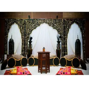 Telones de fondo de temática árabe para fiesta de Henna, mahndi con función de telón de fondo, escenario, boda paquistaní, arco bordado - Product Image 1