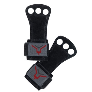 Gym Exercise Fitness <b>Weight</b> Lifting <b>Glove</b> 3 Hole Hand Grips Custom Logo Weightlifting Gymnastic Carbon Grips - Product Image 1