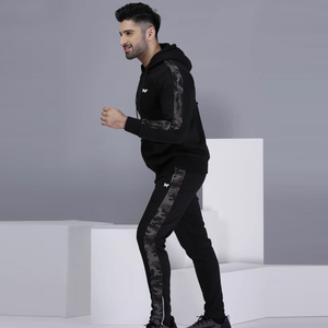 Survêtement de sport en molleton de qualité supérieure pour hommes, noir, respirant, avec logo personnalisé - Product Image 4