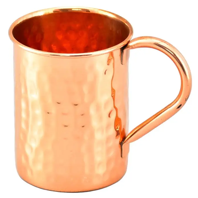 Top Quality Plain Hammered Pure Copper Moscow Mule Mug Stainless Steel Mugs Copper Plating Customized design For Home and Party