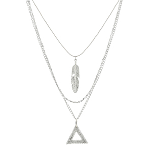 ¡Novedad de 2024! Collares colgantes de moda chapados en oro con delicados abalorio de aleación de cadena de Metal de tres capas para fiestas y bodas - Product Image 1