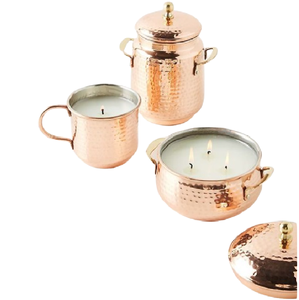 Pot de cire de stockage en cuivre de qualité supérieure avec design martelé parfait pour la décoration de Noël et de Pâques - Product Image 1