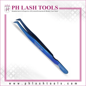 แหนบต่อขนตาสำหรับต่อขนตา,แหนบสีน้ำเงินสำหรับต่อขนตาพร้อมฉลากส่วนตัว - Product Image 3