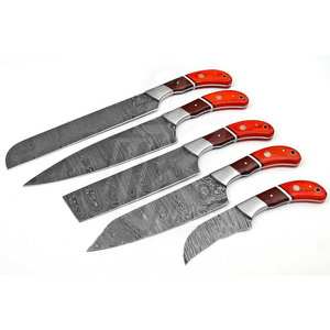 Damaskus Kchenmesser Messer Chef <b>Knives</b> Set with Wood Stand DAMASCUS Steel Japanese VG10 Steel Core ,67 Layer Stainless Steel - Product Image 1