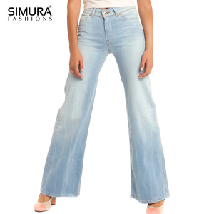 Pantalon large en denim pour femmes, tendance, de haute qualité, prix raisonnable, personnalisable, fabriqué au Bangladesh - Product Image 1