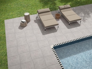 Azulejos de Porcelana R11 Cement Asto Gris, 20 mm de Grosor, 600 x 600 mm, Resistentes para Exteriores, Aspecto Piedra, Color Beige - Product Image 5