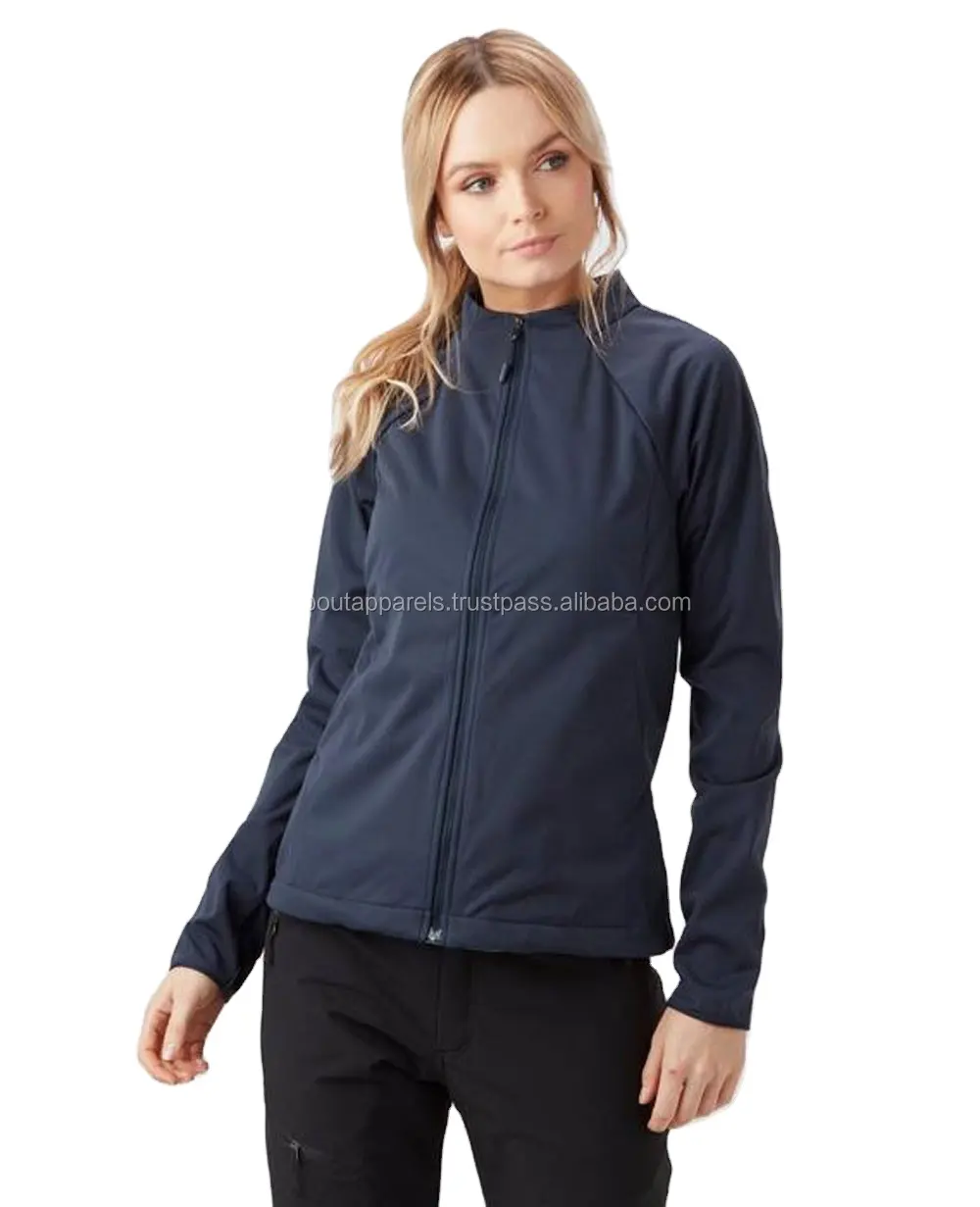 Veste à capuche Softshell en polyamide 100% imperméable fonctionnelle pour femme sur mesure marine taille 7XL pour le ski et la randonnée