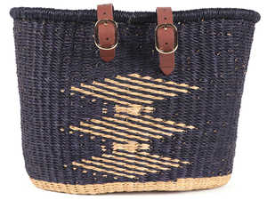 Cesta de bicicleta duradera al por mayor, cesta de flores marrones de algas marinas, cesta doble de bicicleta de mimbre tejida a mano con correa de cuero - Product Image 4