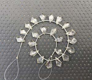 22 pièces de pierres précieuses en cristal naturel à facettes forme fantaisie perles de Briolette incolore Quartz clair bijoux de bricolage vente en gros - Product Image 5