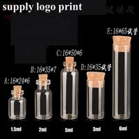 Botol Kaca Tabung Uji Diameter 16mm 1ml 1.5ml 2ml 3ml 5ml 6ml Botol Kecil Dengan Sumbat Botol Kaca Vial Kaca Stoples Mason Pesan