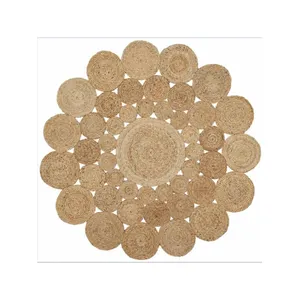 Natural Jute Area Round Rug Hand Woven Embroidered Rugs Living Room Floor Rugs Buy Embroidered Supplier handmade
