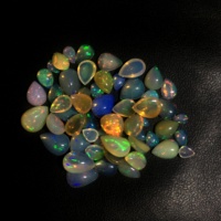 Cabochon éthiopien en pierre précieuse multi-feu poli en forme de poire naturelle pour bijoux bague prix de gros