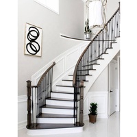 Simple Et Moderne En Fer Forgé Garde-Corps Escalier Incurvé Design