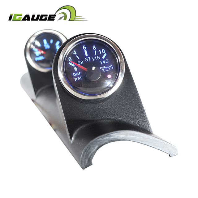 52mm Black Plastic In-Dash Mounting Holder Auto Car Pod Meter Gauge Mounting Cup for Two Gauge