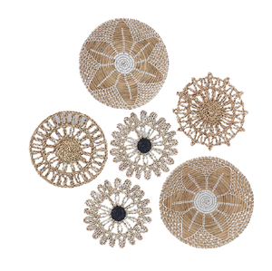 Tapiz Redondo Tejido a Mano, Arte de Pared de Fibra Natural Estilo Costero para Hogar, Habitación, Hotel - Diseño Boho - Product Image 6