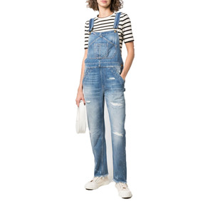 Custom Label Women Denim <b>Overalls</b> Distressed Ripped Jeans Jumpsuit Plus Size Stretch Denim Pants - Product Image 2